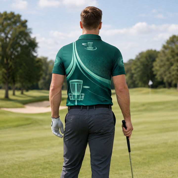 Disc Golf Polo Shirt Custom Name Frisbee Basket Player Performance All Over Print Sport Shirt