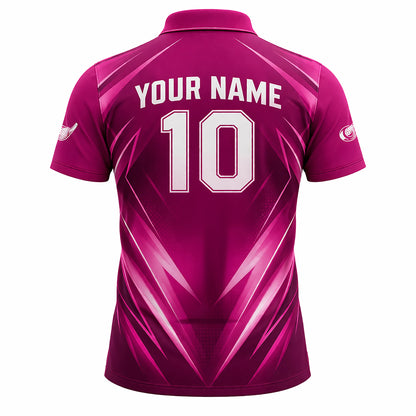 Women Golf Polo Shirt Custom Name Pink Gradient Performance Polo Sport Shirt