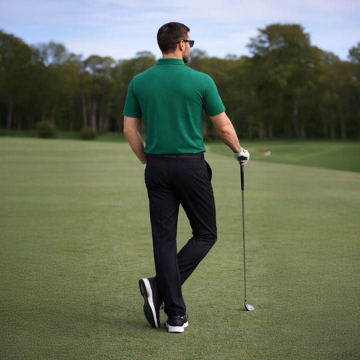 Golf Polo Shirt Personalized Name Green Gradient Golfer Swing Performance Polo Unisex