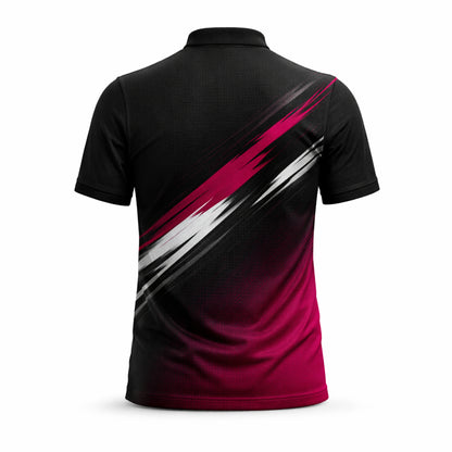 Custom Golf Polo Shirt Personalized Name Golfer Swing Graphic Black Pink Performance Polo Unisex