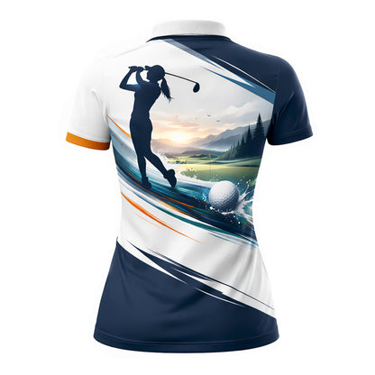 Women Golf Polo Shirt Personalized Name Golf Player Graphic Performance Polo Shirt