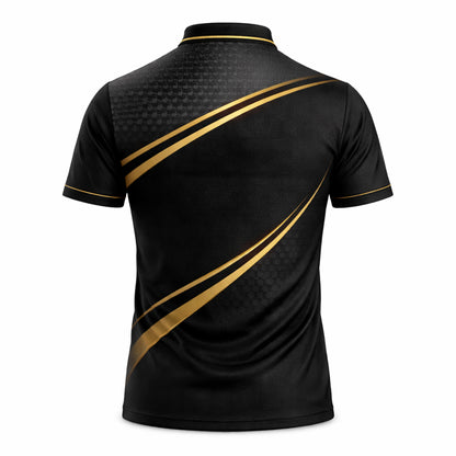Custom Name Golf Polo Shirt Black Gold Performance Polo for Men Women Personalized Golf Shirt