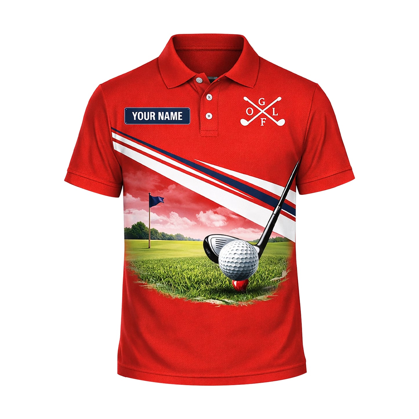 Custom Golf Polo Shirt Funny Golfer Design Your Hole Is My Goal Personalized Name Performance Polo Red