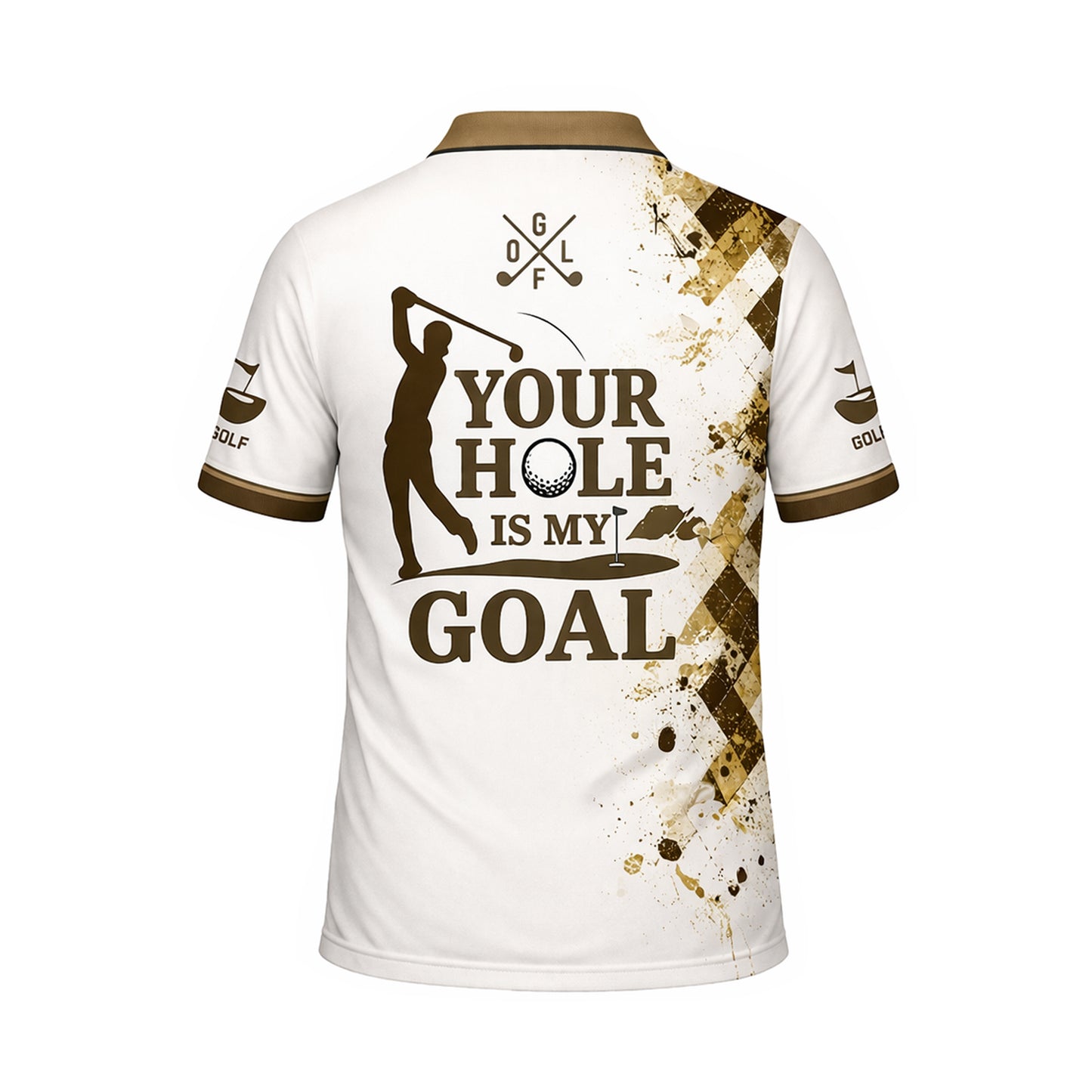 Custom Golf Polo Shirt Funny Skull Golfer Your Hole Is My Goal Personalized Name All Over Print Performance Shirt