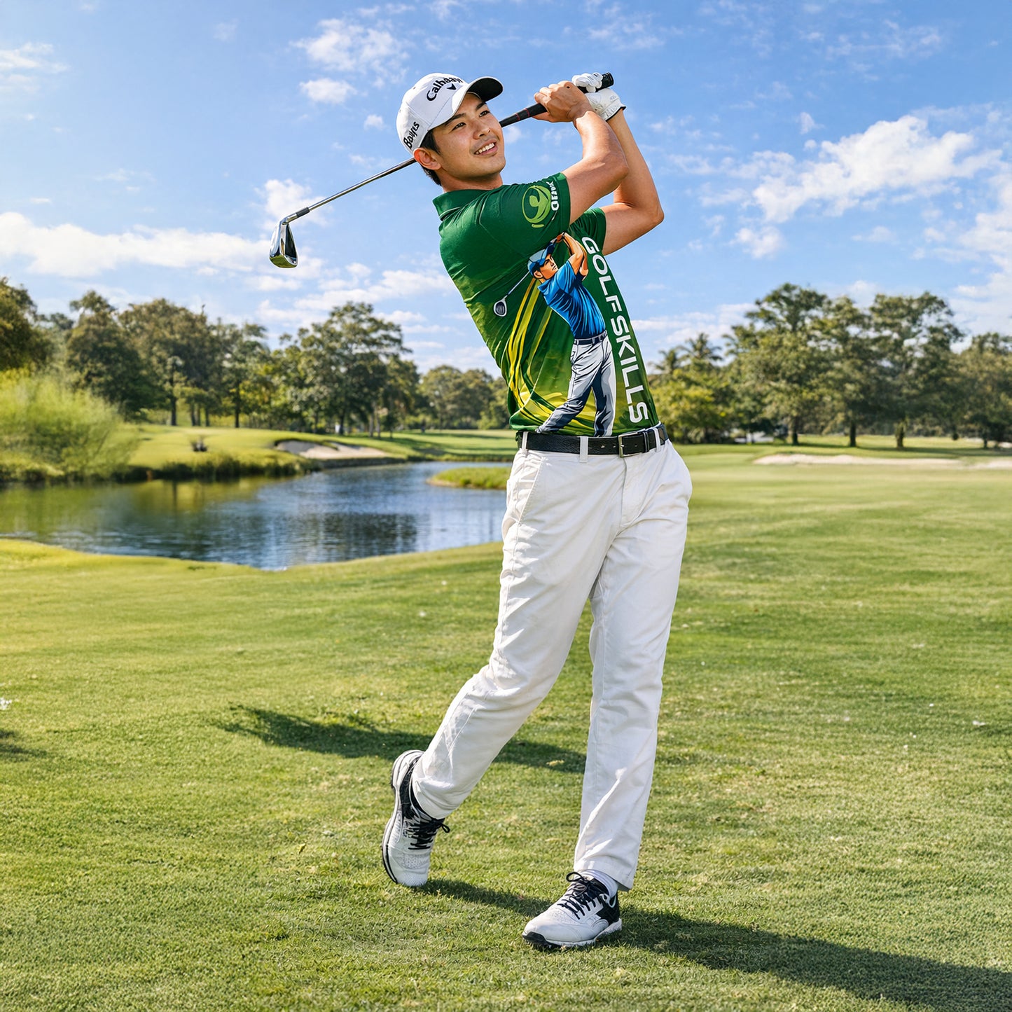 Custom Golf Polo Shirt for Men Personalized Name All Over Print Golf Skills Performance Shirt