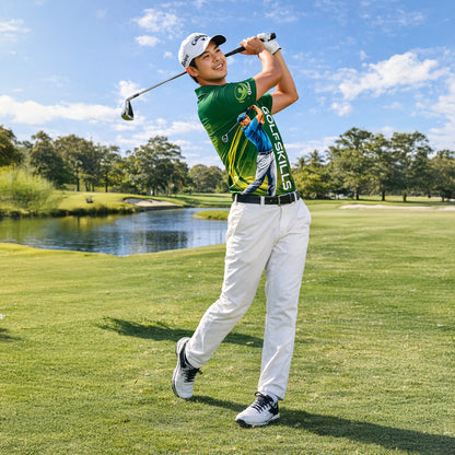 Custom Golf Polo Shirt for Men Personalized Name All Over Print Golf Skills Performance Shirt