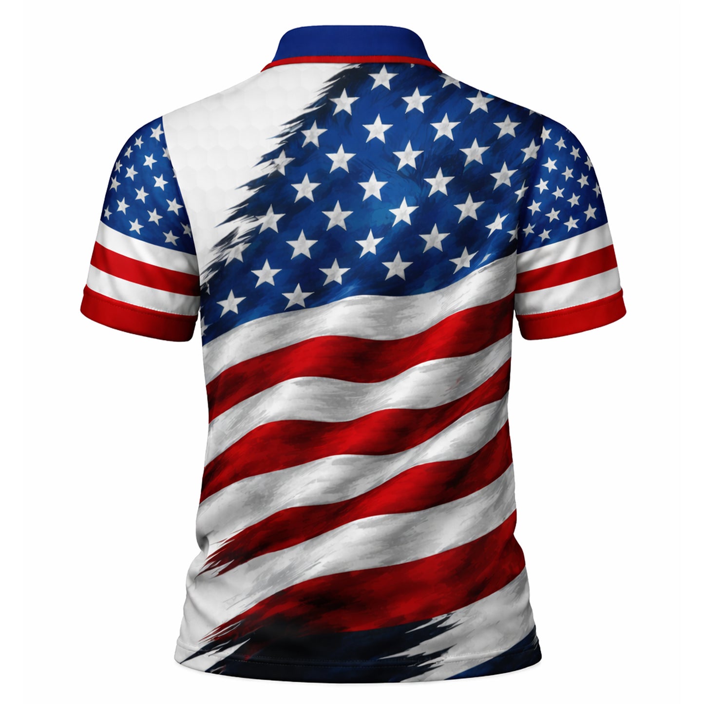 Patriotic Golf Polo Shirt Custom Name USA Flag Lion Design All Over Print Performance Shirt