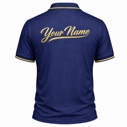 Custom Golf Polo Shirt Golf And Beer Funny Design Personalized Name Performance Shirt Navy Blue