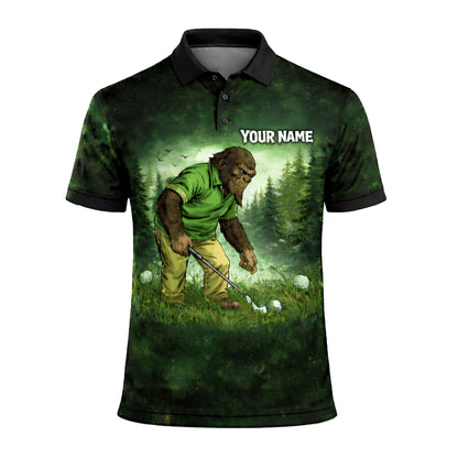 Bigfoot Golf Polo Shirt Funny Not All Who Wander Are Lost Golf Balls Personalized Shirt