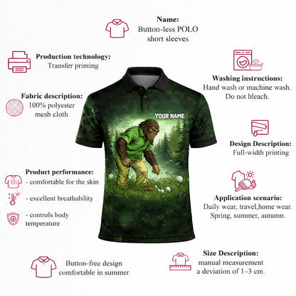 Bigfoot Golf Polo Shirt Funny Not All Who Wander Are Lost Golf Balls Personalized Shirt
