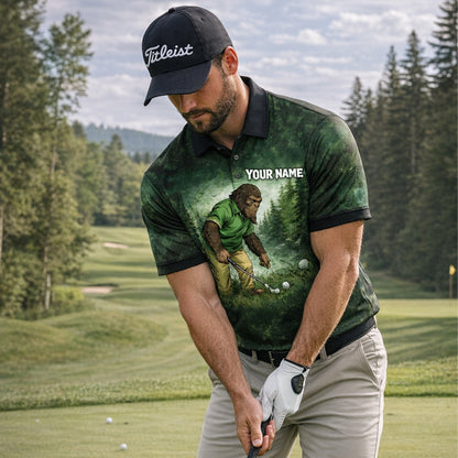 Bigfoot Golf Polo Shirt Funny Not All Who Wander Are Lost Golf Balls Personalized Shirt