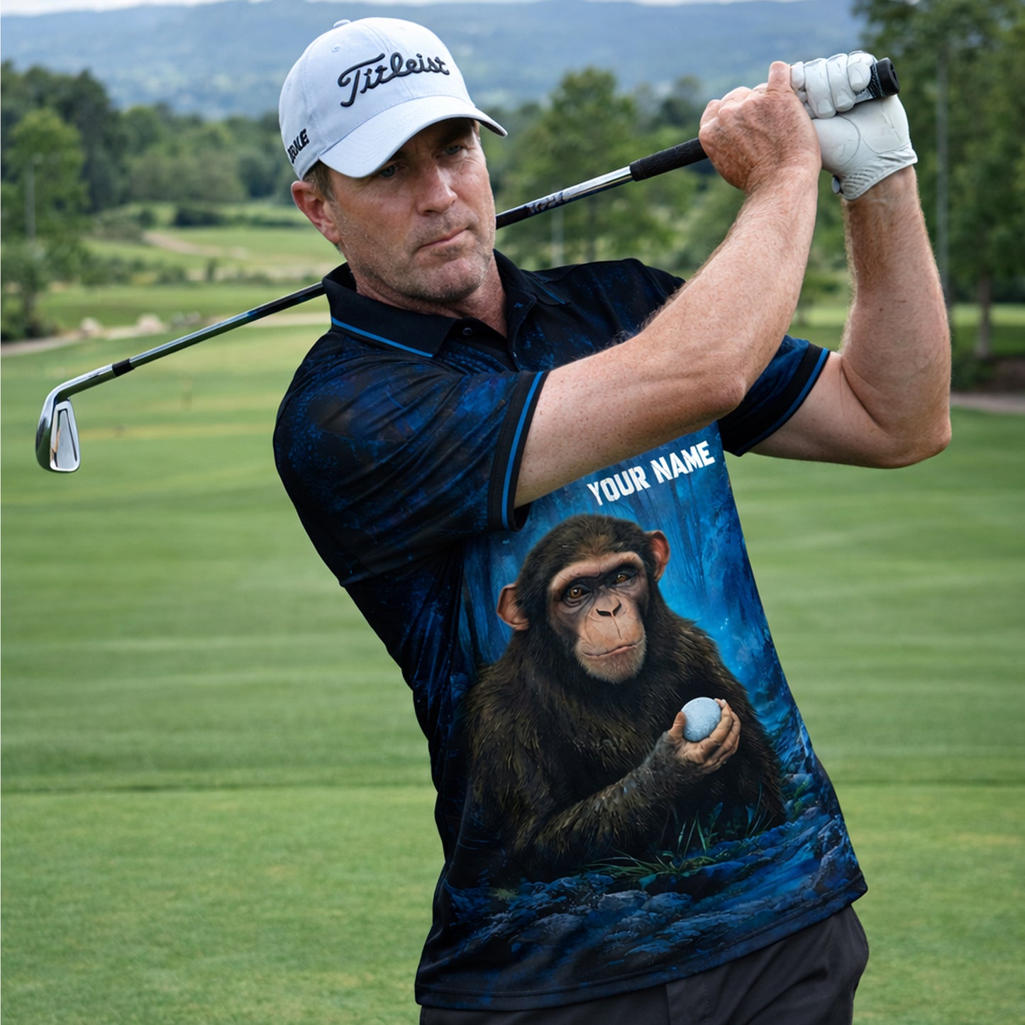 Funny Golf Polo Shirt Bigfoot Golfer Not All Who Wander Are Lost Custom Name Performance Polo