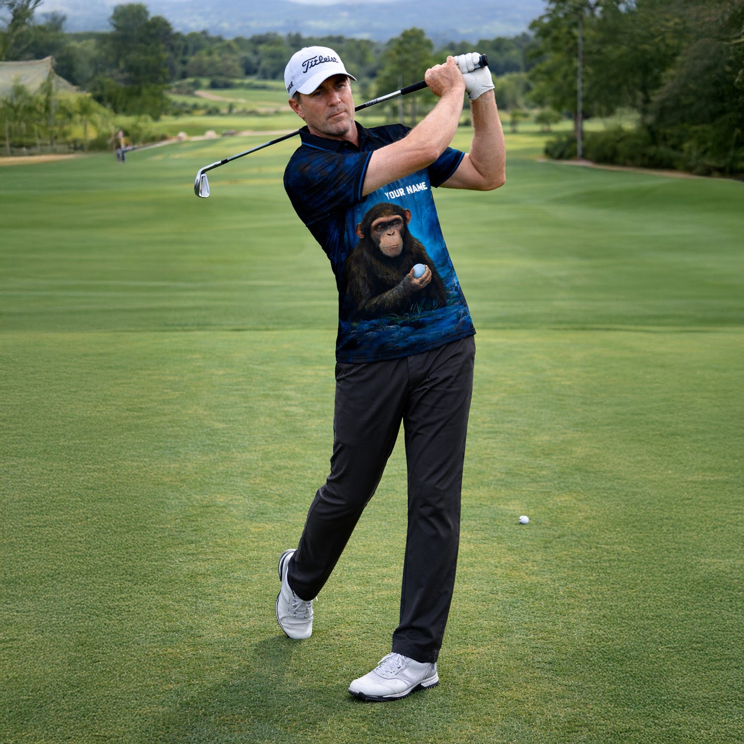 Funny Golf Polo Shirt Bigfoot Golfer Not All Who Wander Are Lost Custom Name Performance Polo