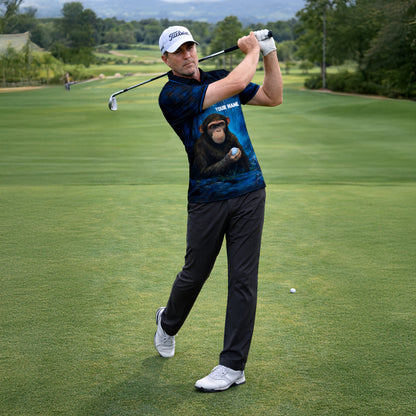 Funny Golf Polo Shirt Bigfoot Golfer Not All Who Wander Are Lost Custom Name Performance Polo