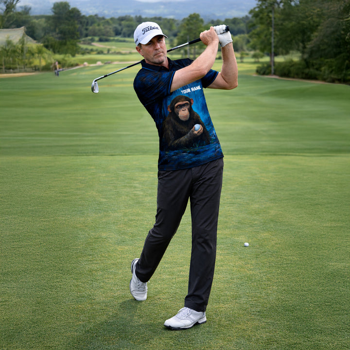 Funny Golf Polo Shirt Bigfoot Golfer Not All Who Wander Are Lost Custom Name Performance Polo