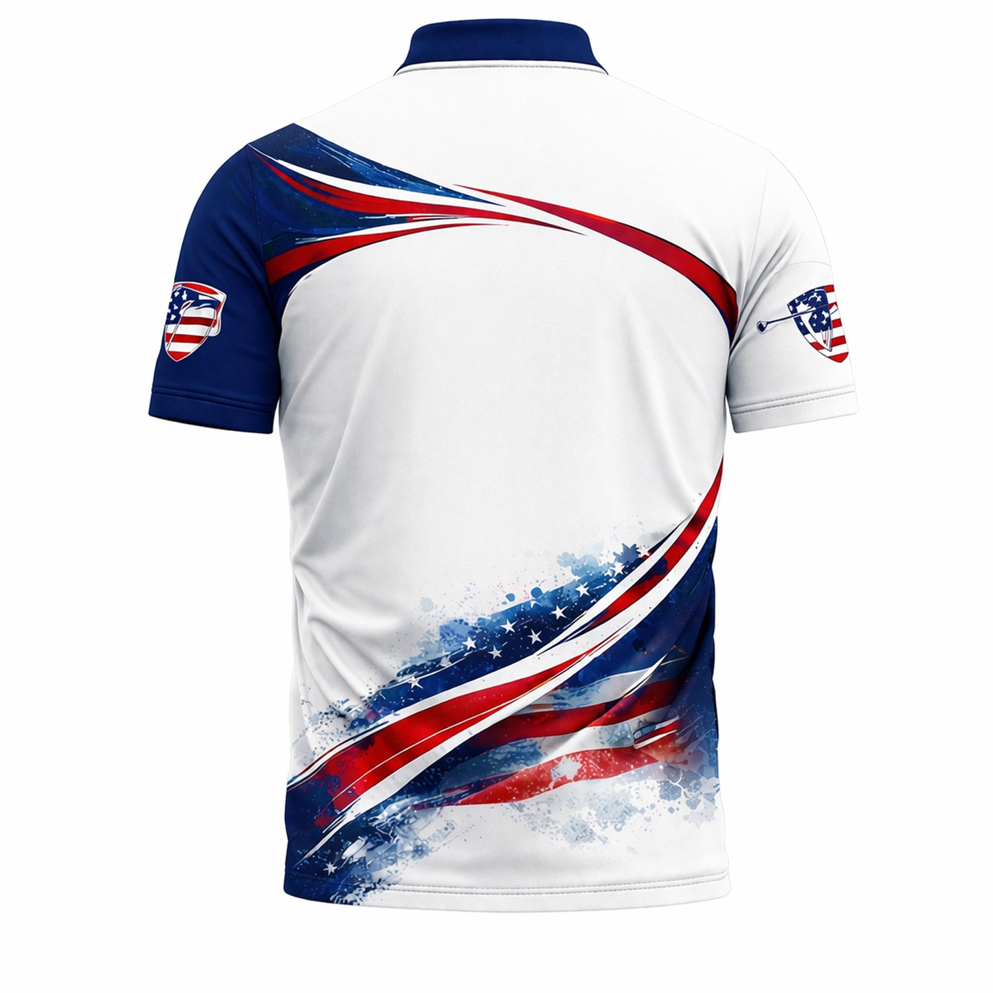 Patriotic Golf Polo Shirt Custom Name USA Flag Golf Shirt Breathable Performance Polo