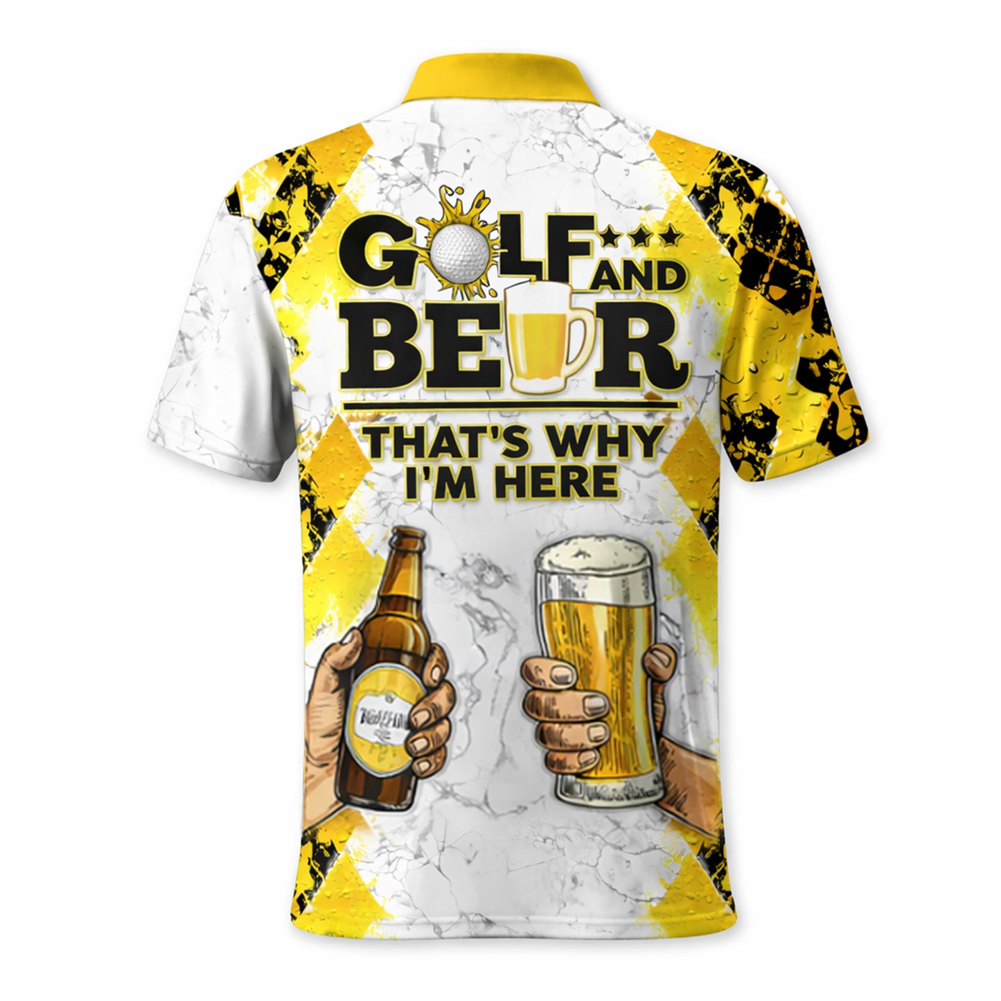 Golf Polo Shirt Funny Golf And Beer Custom Name Shirt Men Breathable Performance Golf Apparel