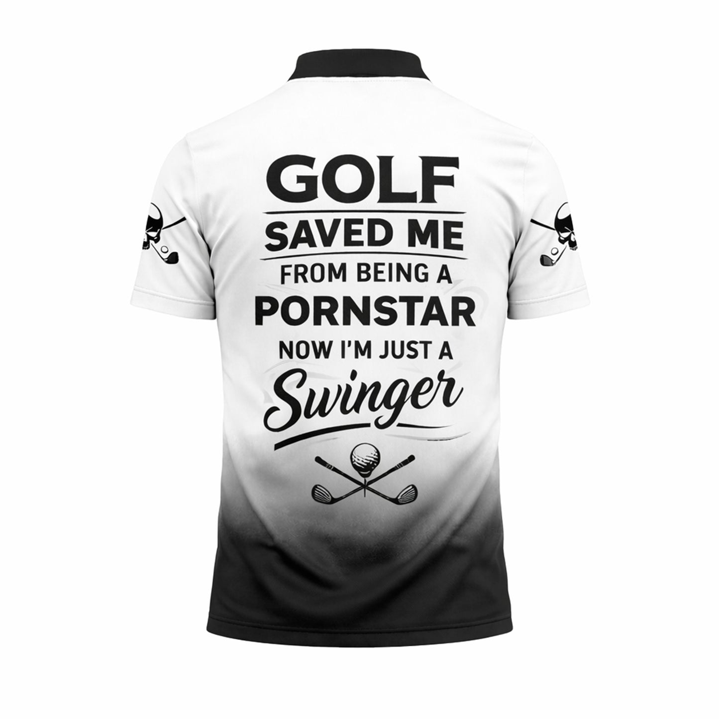 Funny Golf Polo Shirt Skull Graphic Custom Name Golf Shirt Breathable Athletic Polo