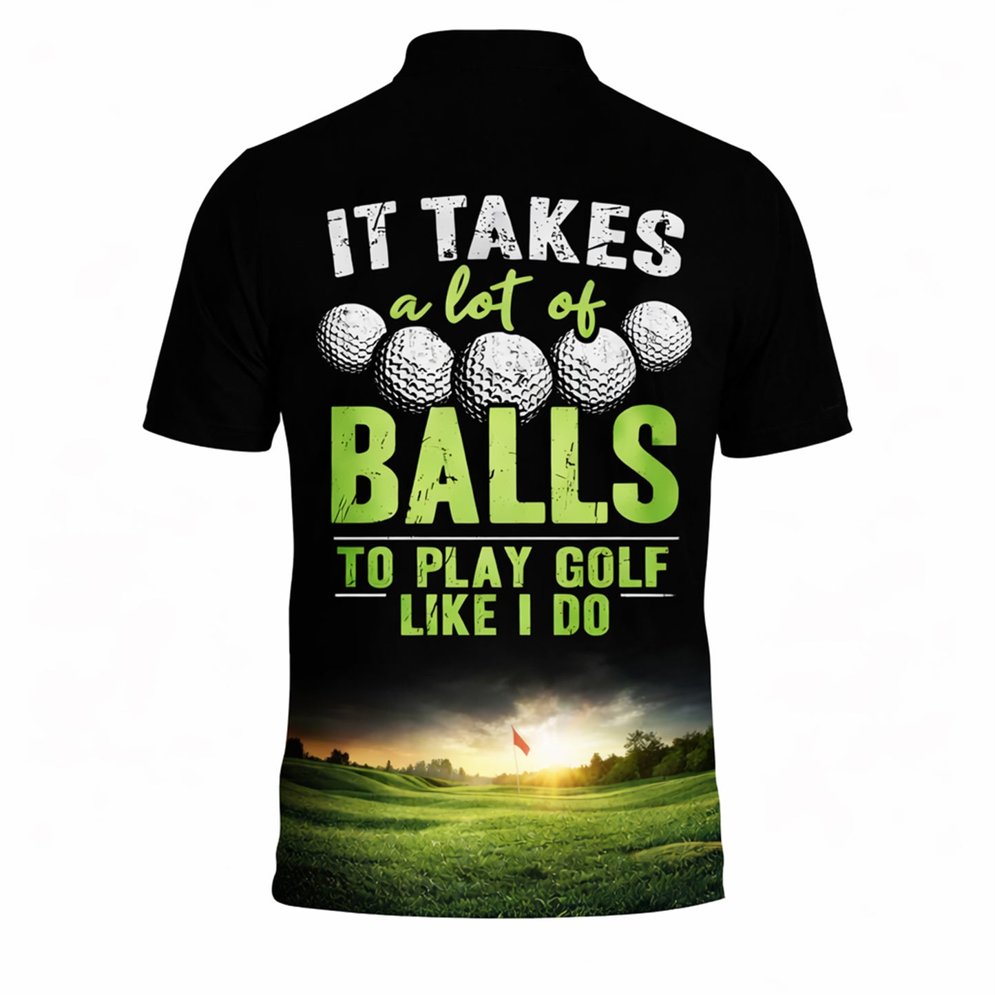 Funny Golf Polo Shirt Custom Name Golf Balls Quote Design Breathable Performance Shirt