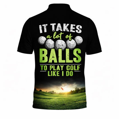 Funny Golf Polo Shirt Custom Name Golf Balls Quote Design Breathable Performance Shirt