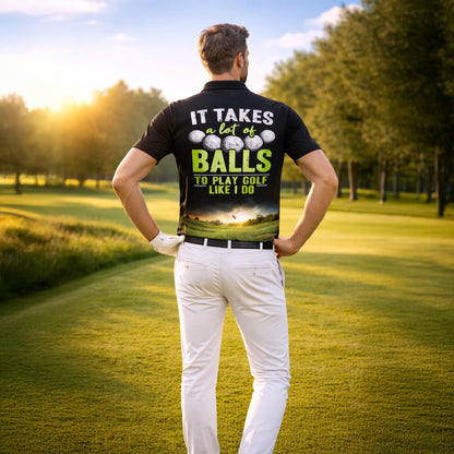Funny Golf Polo Shirt Custom Name Golf Balls Quote Design Breathable Performance Shirt