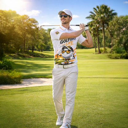Custom Golf Beer Polo Shirt for Men, Funny Golf Ball Graphic Collared Golf Shirt, Personalized Name Casual Polo for Golf Lovers