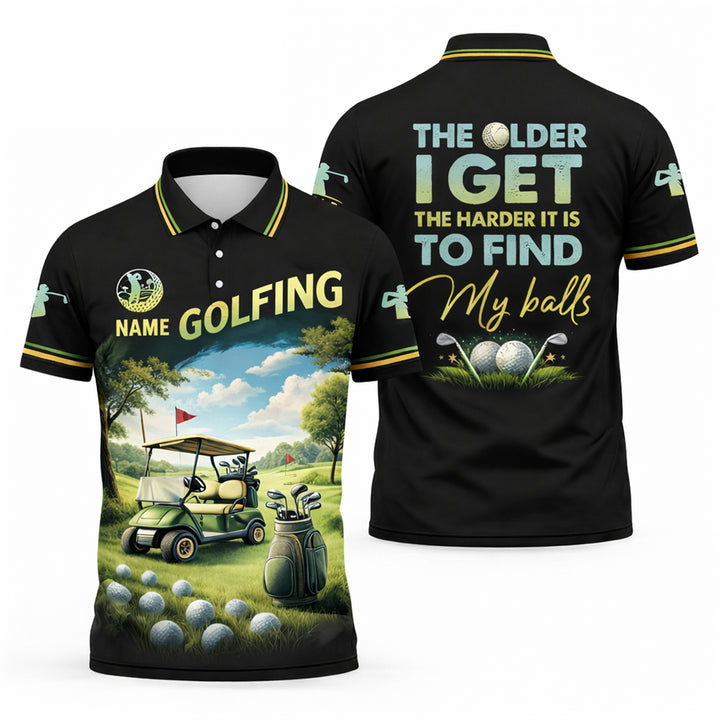 Funny Golf Polo Shirt Custom Name Golfer Shirt The Older I Get Golfing Humor Shirt Men Golf Gift