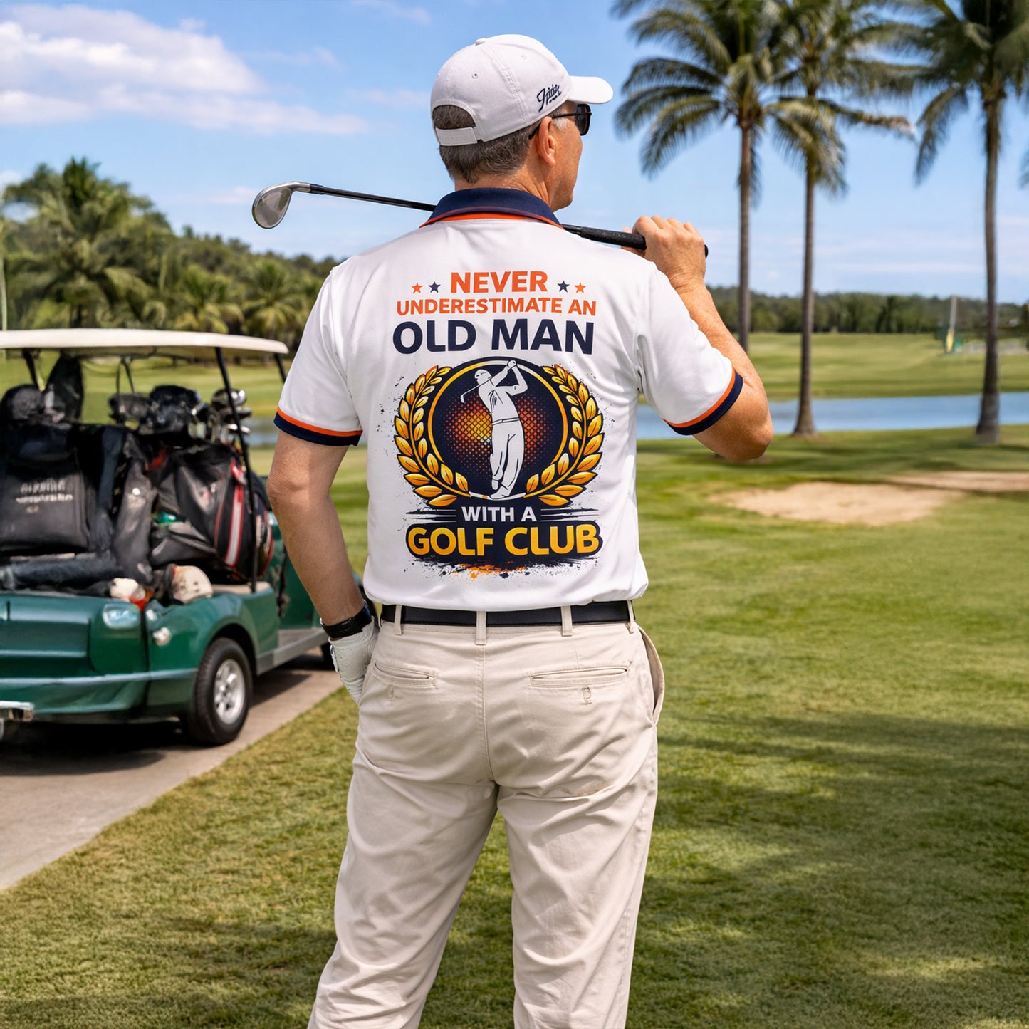 Personalized Golf Polo Shirt Funny Golf Saying I Hate Golf Nice Shot I Love Golf Custom Name Breathable Performance Tee