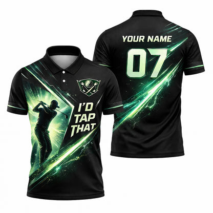 Custom Golf Polo Shirt Personalized Name Number Funny Golf Shirt I d Tap That Design Performance Polo