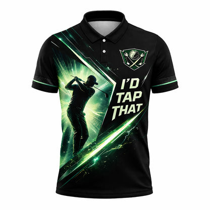 Custom Golf Polo Shirt Personalized Name Number Funny Golf Shirt I d Tap That Design Performance Polo