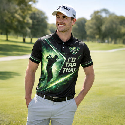 Custom Golf Polo Shirt Personalized Name Number Funny Golf Shirt I d Tap That Design Performance Polo