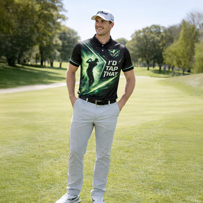 Custom Golf Polo Shirt Personalized Name Number Funny Golf Shirt I d Tap That Design Performance Polo