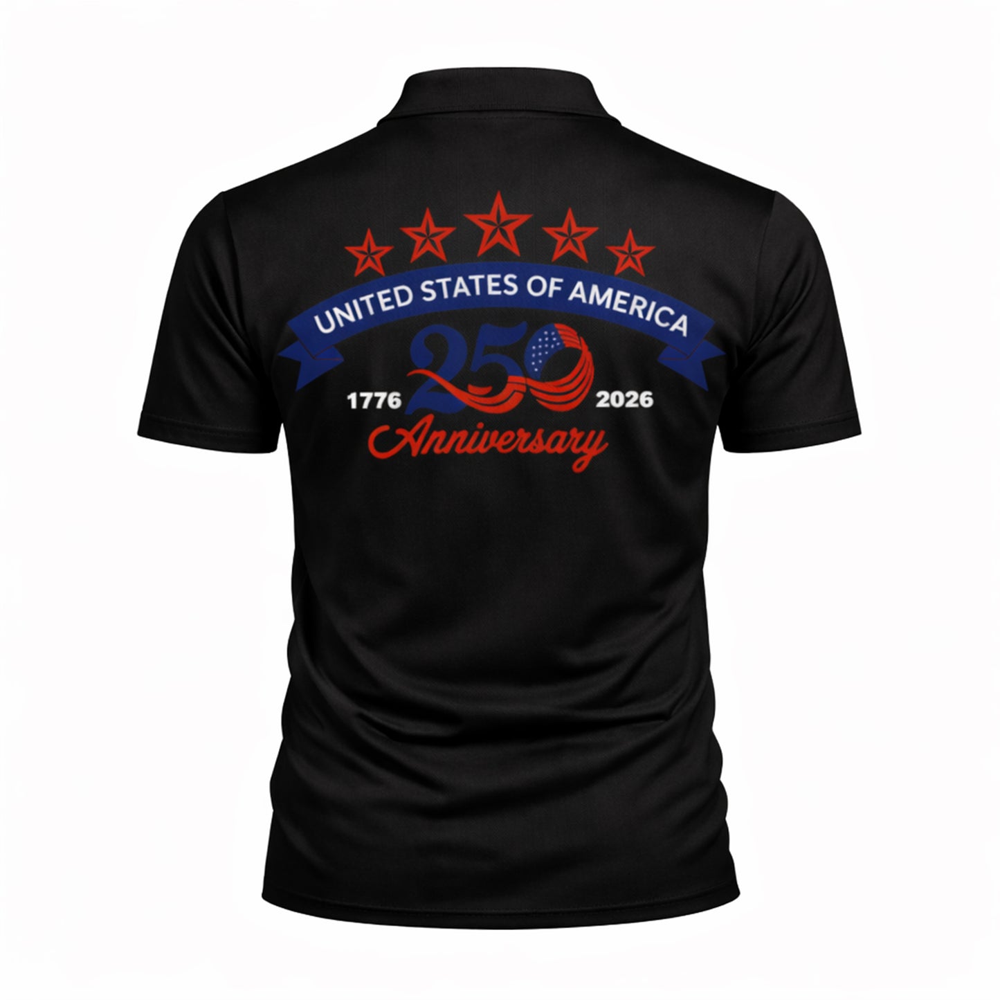 Custom USA 250th Anniversary Polo Shirt Personalized Name American Eagle Patriotic Performance Golf Shirt