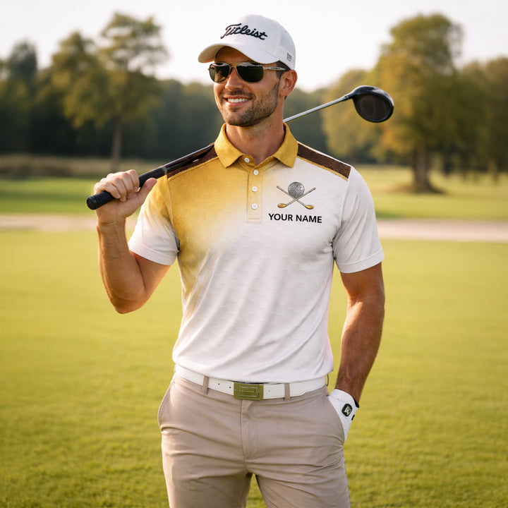 Funny Golf Polo Shirt Men Custom Name Drinking Team Golf Humor Shirt Breathable Mesh Top