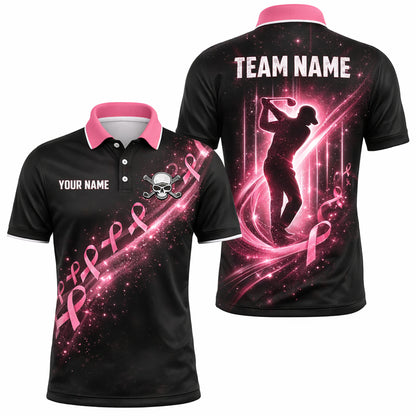 Men's Custom Golf Polo Shirt Breast Cancer