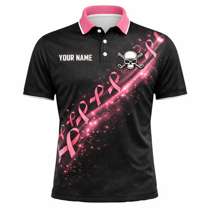 Men's Custom Golf Polo Shirt Breast Cancer