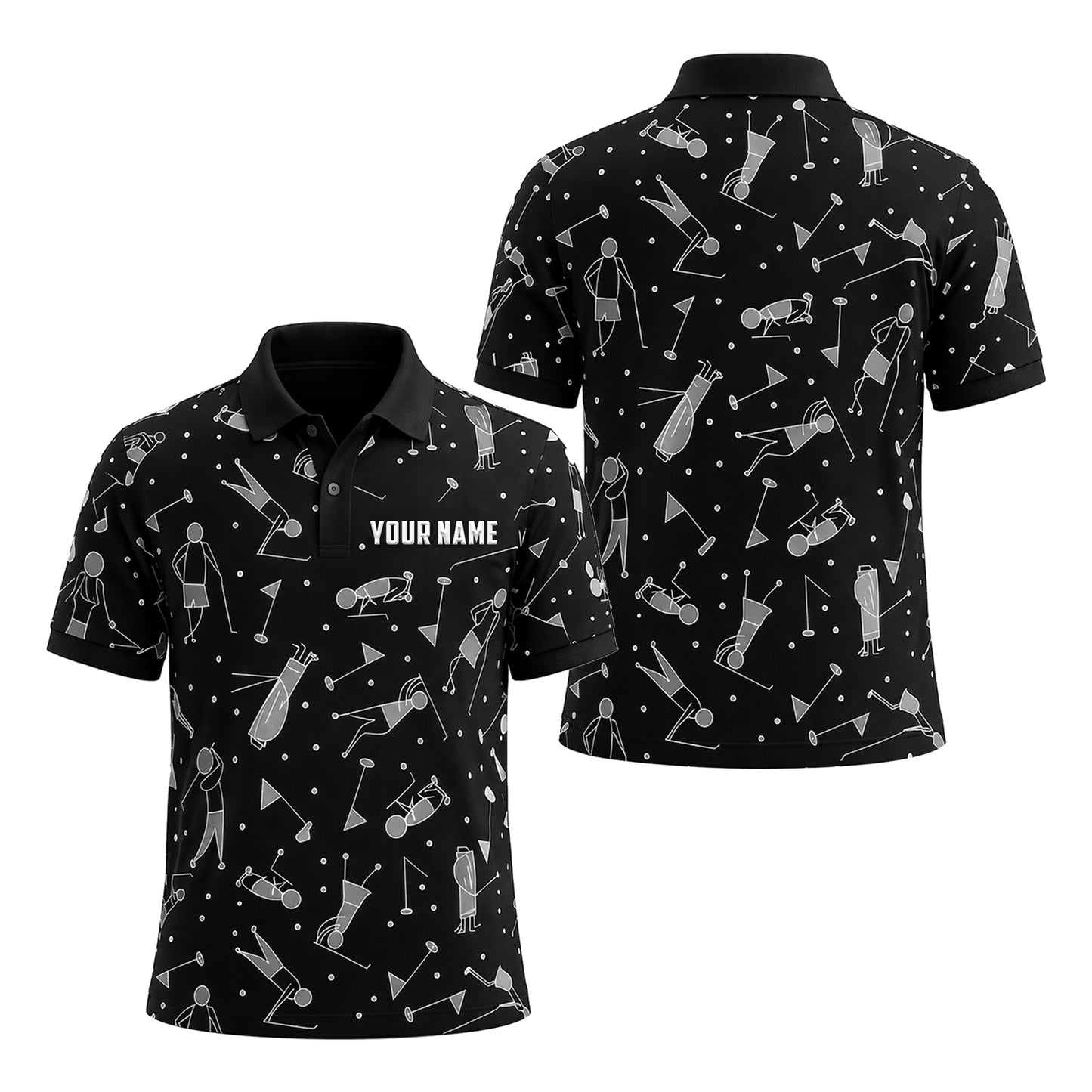 Men's Golf Polo Shirt Personalized Name