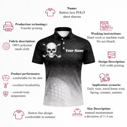 Mens Golf Polo Skull Shirt