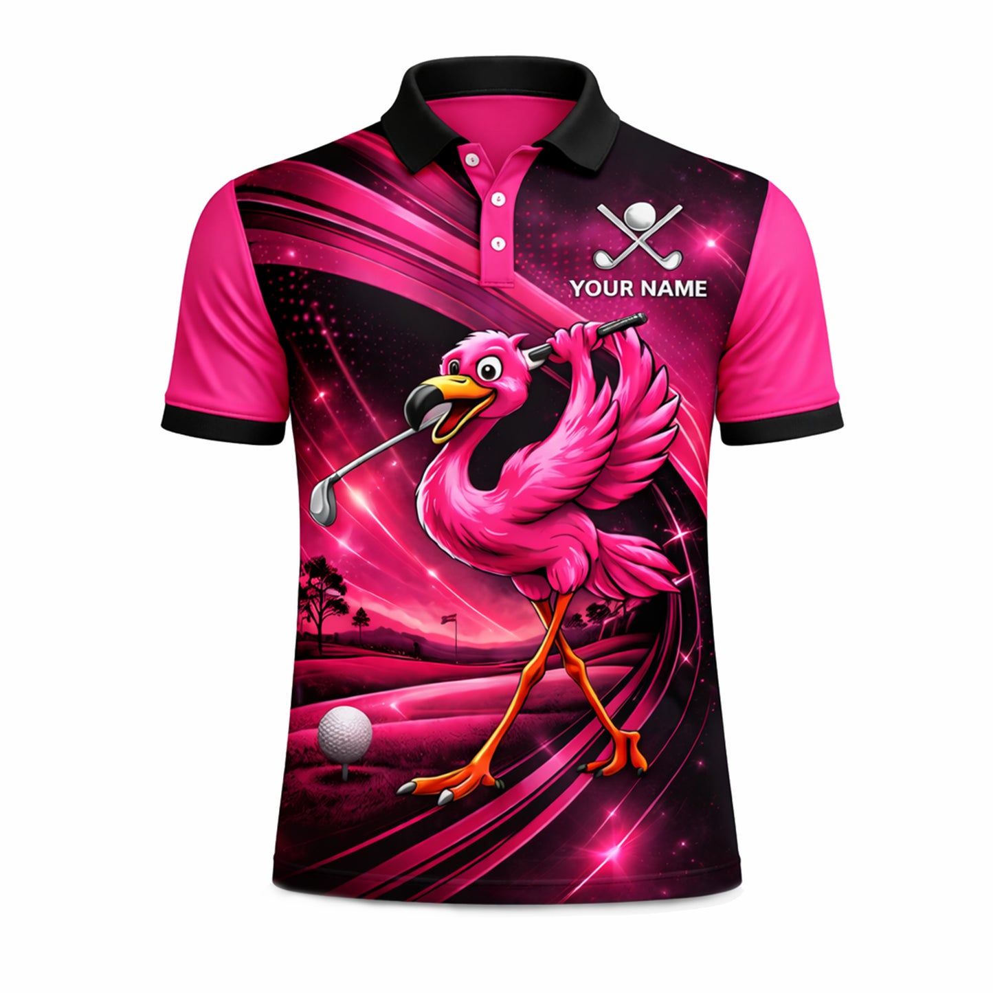Custom Name Golf Polo Shirt for Men