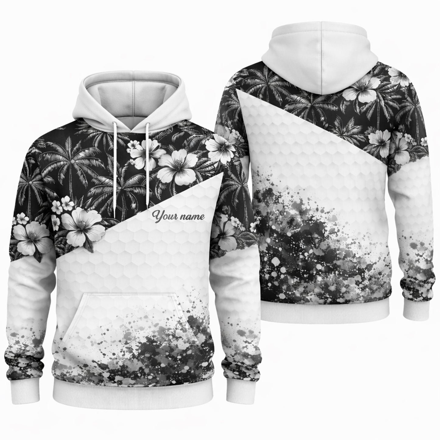 Men's Golf Polo Tropical Shirt Personalized Name