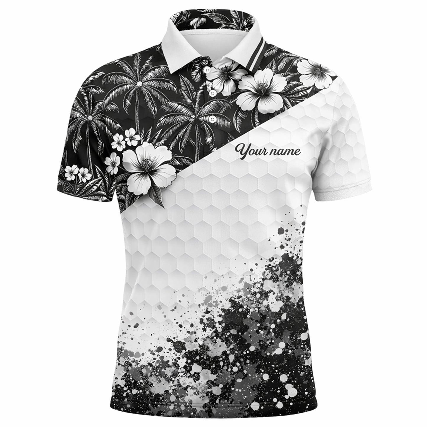 Men's Golf Polo Tropical Shirt Personalized Name