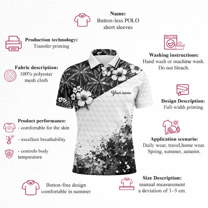 Men's Golf Polo Tropical Shirt Personalized Name
