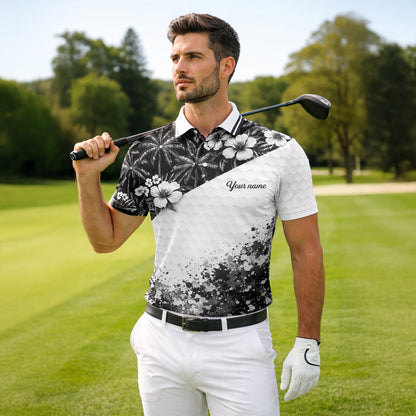 Men's Golf Polo Tropical Shirt Personalized Name