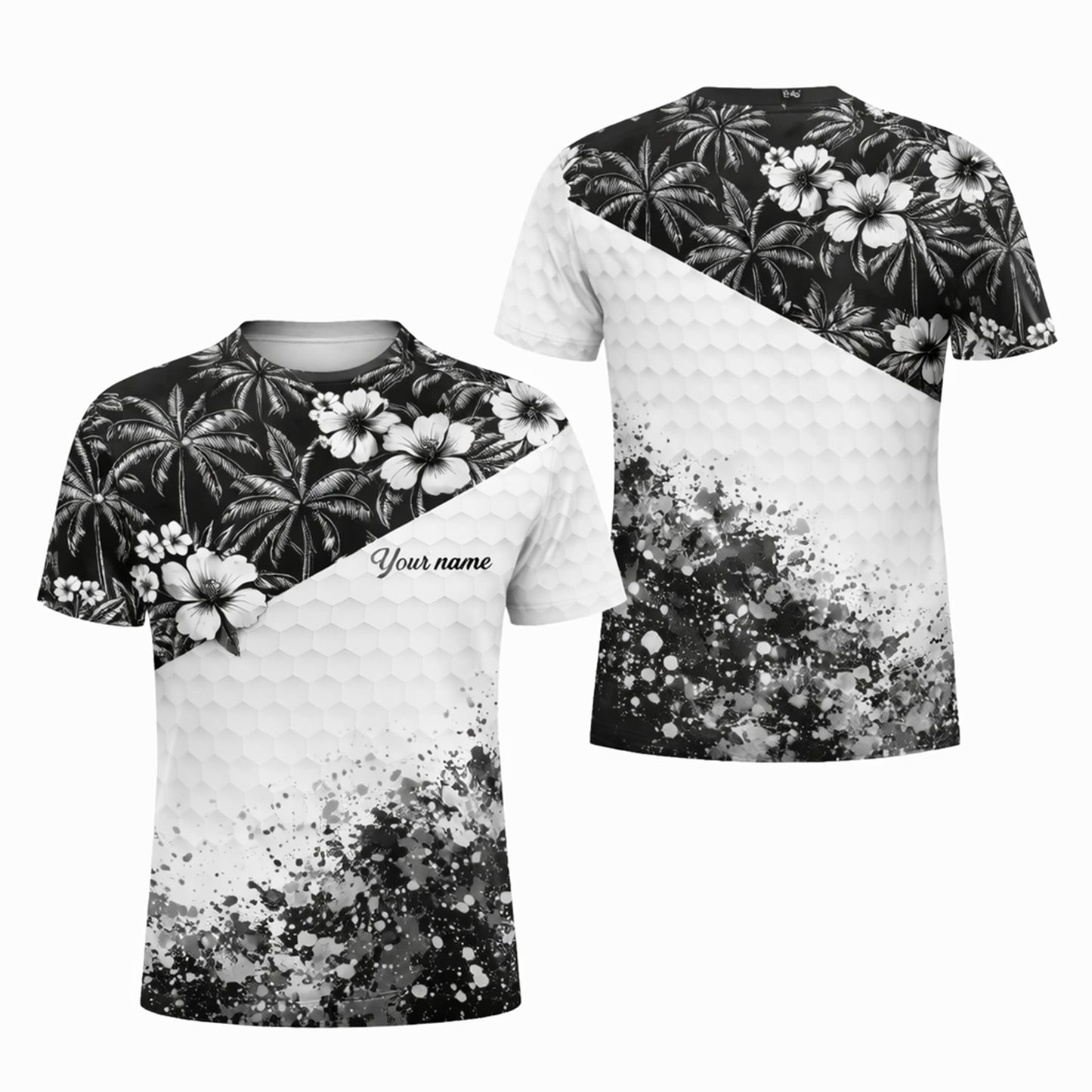 Men's Golf Polo Tropical Shirt Personalized Name