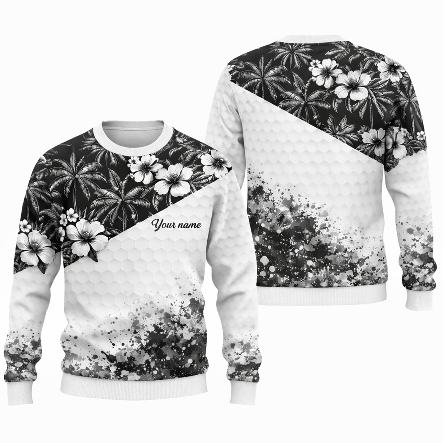 Men's Golf Polo Tropical Shirt Personalized Name