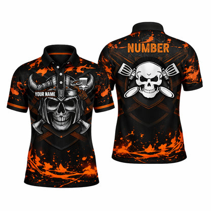 Men's Disc Golf Polo Shirt Personalized Name Viking