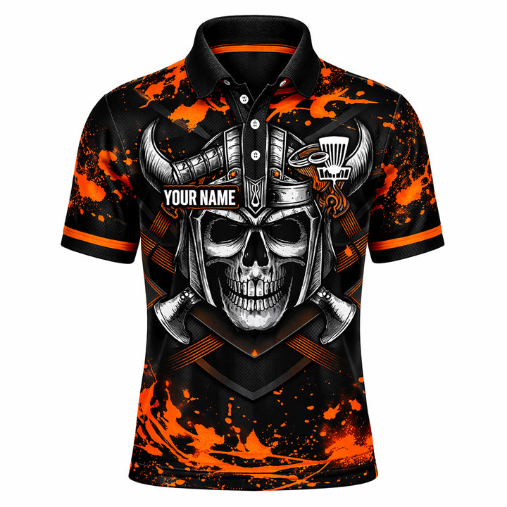 Men's Disc Golf Polo Shirt Personalized Name Viking