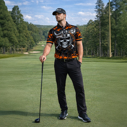 Men's Disc Golf Polo Shirt Personalized Name Viking