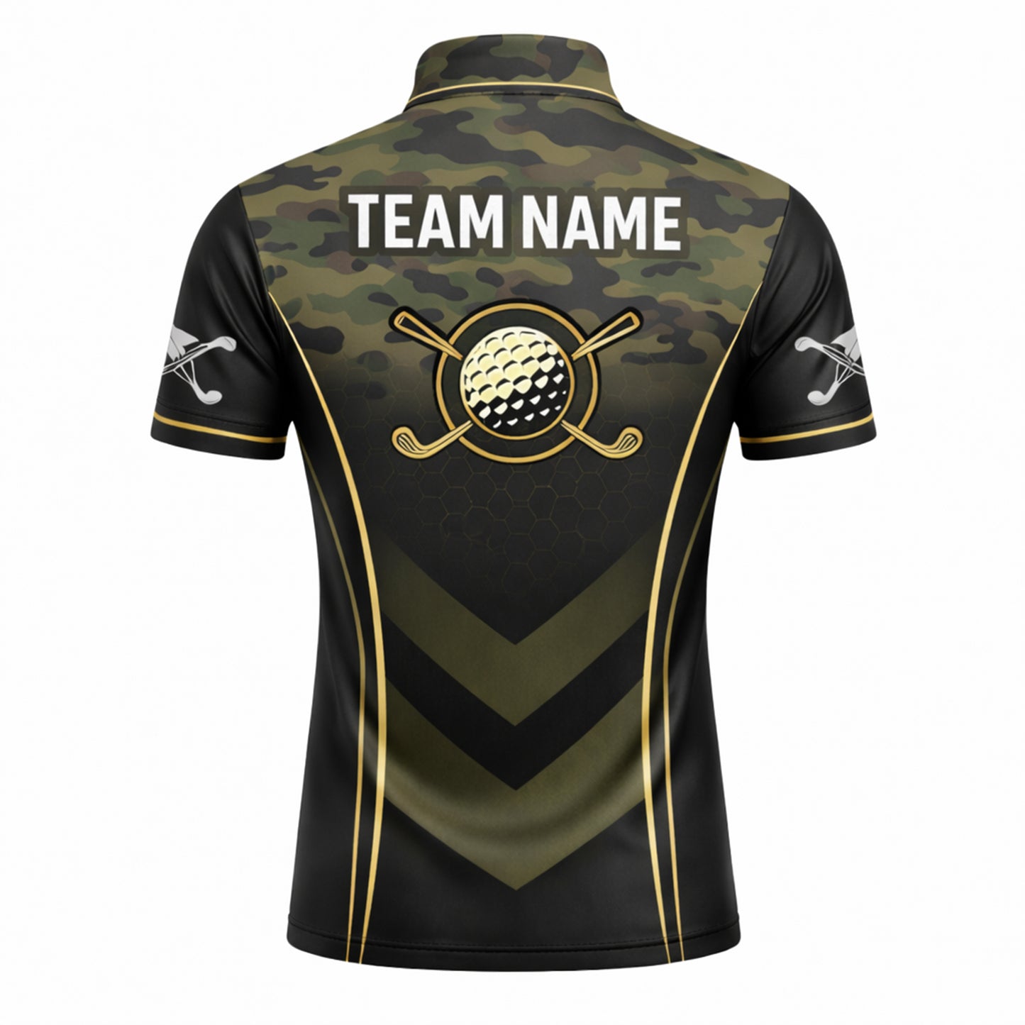 Men's Camo Golf Polo Shirt Custom Name And Team