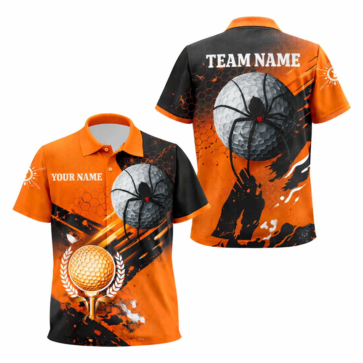 Custom Name Team Spider Golf Polo Shirt for Men